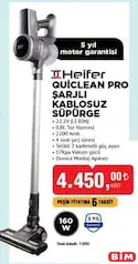 HEİFER QUİCLEAN PRO ŞARJLI KABLOSUZ SÜPÜRGE